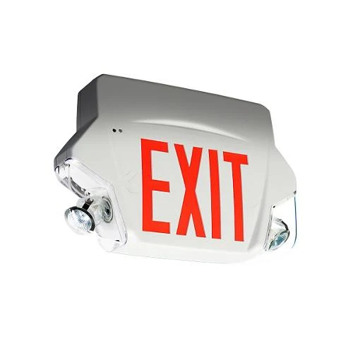 COMBO EXIT PLASTIC 6V 50W 1-F 2-HEAD 10W QUARTZ 120/347V