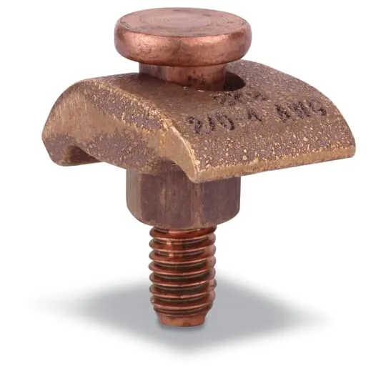 GROUND CLAMP FLAT 3/8" BOLT #2/0-4 WIRE COPPER