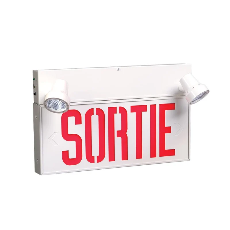 COMBO SORTIE STEEL 6V 27W 1-FACE 2-HEAD 4W LED 120/347V
