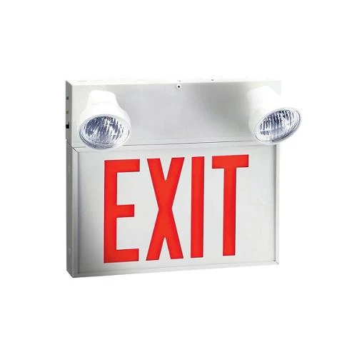 COMBO EXIT STEEL 6V 28W 1-F 2-HEAD TUNGSTEN 9W 120/347V