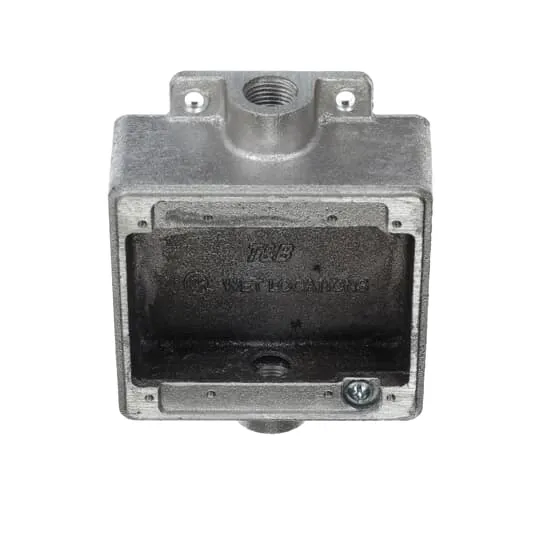 BOX FSC 2G WEATHERPROOF ALUMINUM 1-7/8" DEPTH 2-HUB 1/2"