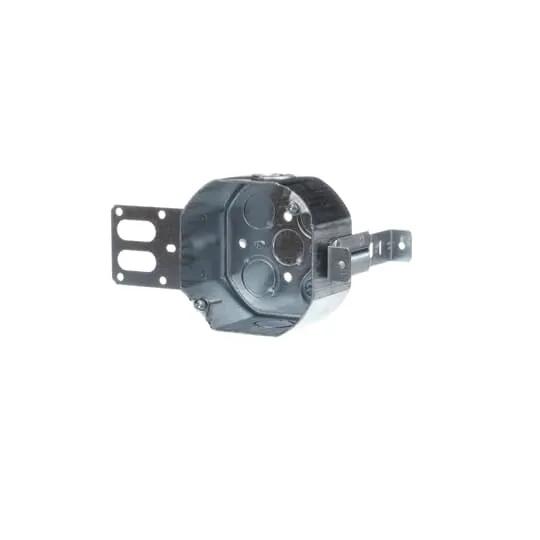BOX METAL OCTAGONAL 4X 2-1/8"D EXTENSION WITH KO & BRKT