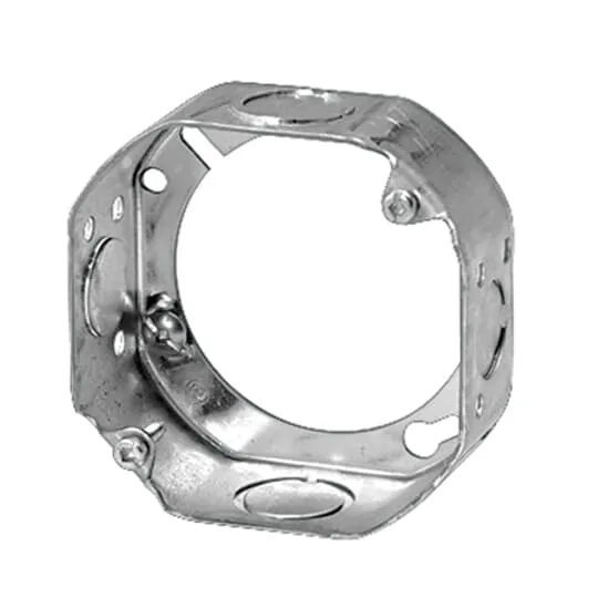 BOX METAL OCTAGONAL 4X 1-1/2"D EXTENSION W/ 1/2-3/4" KO