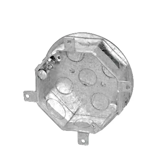 BOX METAL OCTAGONAL 4X 4"D CONCRETE RING & KO