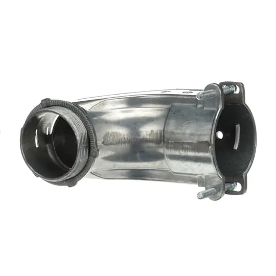CONNECTOR BX/FLEX 2" 90D 2-SCREW ZINC