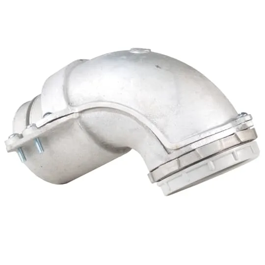 CONNECTOR BX/FLEX 4" 90D 2-SCREW ALUMINUM