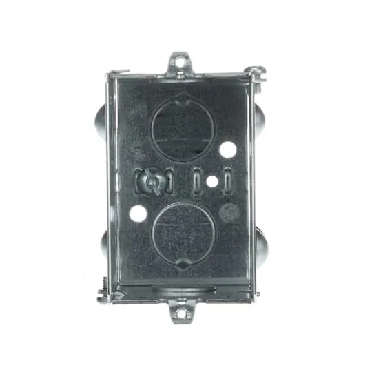 BOX METAL 1G 3X 2X 2-1/2"D 4-HOLES 1/2" KO LESS EAR