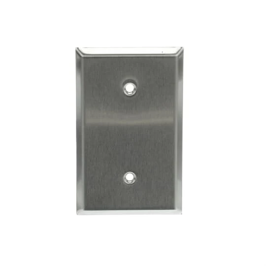 WALLPLATE METAL STAINLESS STEEL 1G BLANK W/BACK PLATE