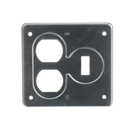 COVER FS 2G ALUMINUM 1-DUPLEX RECEPTACLE & 1-TOGGLE SW