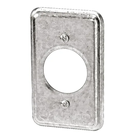 COVER METAL 1G 1-HOLE 1-19/32"D FOR 20A SINGLE RECEPTACLE