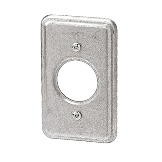 COVER METAL 1G 1-HOLE 1-13/32"D FOR 15A SINGLE RECEPTACLE