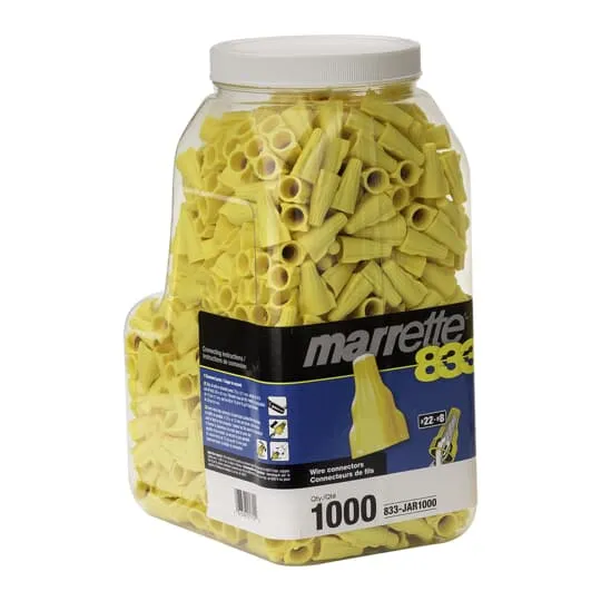 CONNECTOR WIRE NUT FOR 3C#22 TO 3C#10 1000/JAR YELLOW