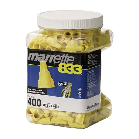 CONNECTOR WIRE NUT FOR 3C#22 TO 3C#10 400/JAR YELLOW
