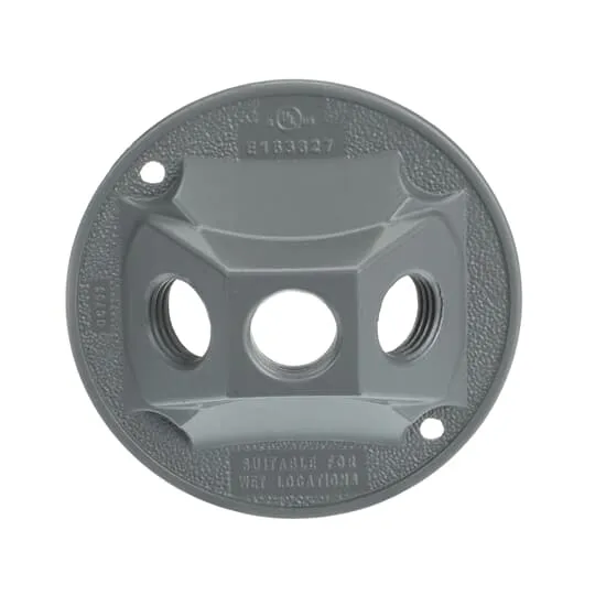 COVER ROUND ALUMINUM 4-1/8" 3-TAPPED HOLE 1/2" SILVER