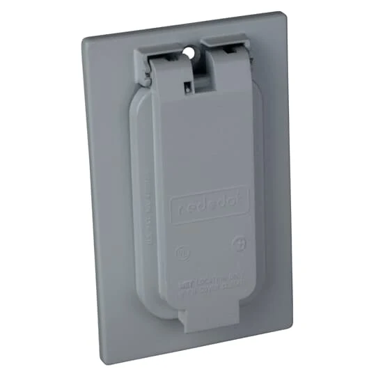 COVER RAINTIGHT 1G ALUMINUM VERTICAL DECORA/GFCI SILVER