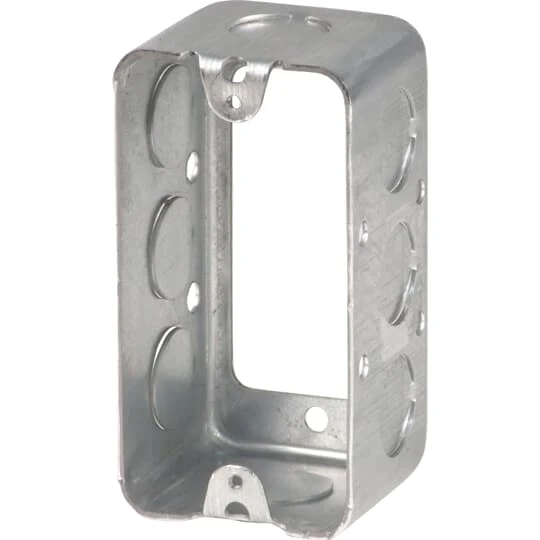 BOX METAL 1G 4X 2-1/8X 1-7/8"D 8-HOLES 1/2" KO EXTENSION