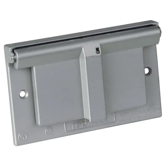 COVER RAINTIGHT 1G ALUMINUM HORIZONTAL DECORA/GFCI SILVER