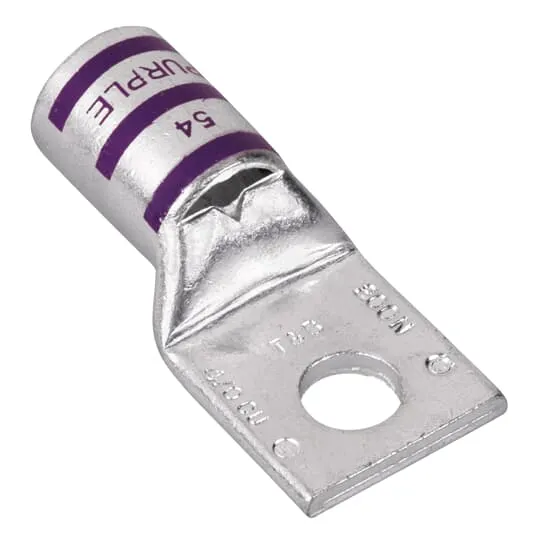 LUG COMPRESSION #4/0 COPPER WIRE 3/8" HOLE PURPLE