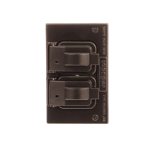COVER RAINTIGHT 1G ZINC HORIZONTAL DUPLEX RECEPT BRONZE
