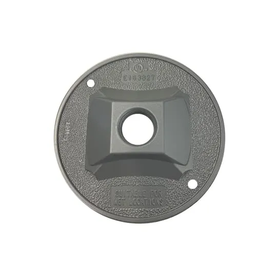 COVER ROUND ALUMINUM 4-1/8"D 1-TAPPED HOLE 1/2" SILVER
