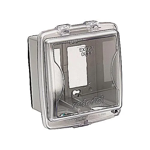 COVER 2G NON-METALLIC WEATHERPROOF EXTRA-DUTY GRAY/CLEAR