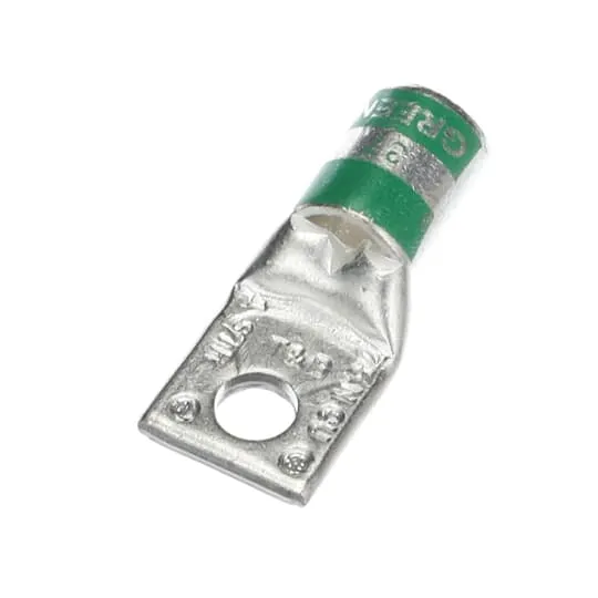 LUG COMPRESSION #1 COPPER WIRE 1/4" HOLE GREEN