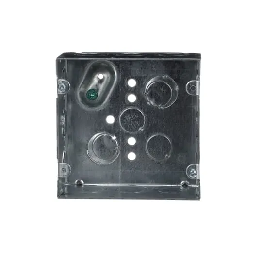BOX METAL SQUARE 4-11/16 2-1/8"D WITH 1/2 & 3/4" KO