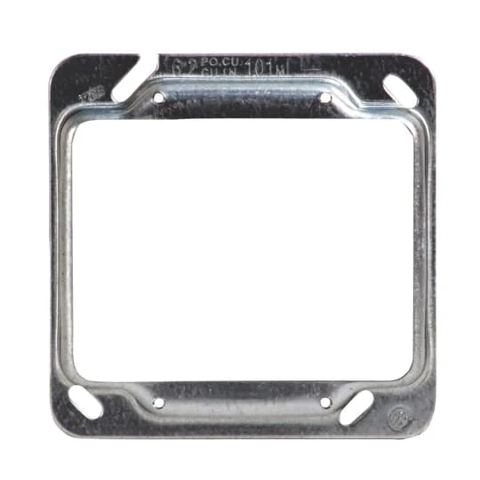 COVER METAL SQUARE 4" 1/2" RAISED FOR 2-DEVICES
