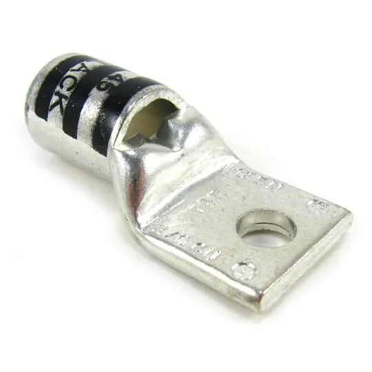 LUG COMPRESSION #2/0 COPPER WIRE 1/4" HOLE BLACK