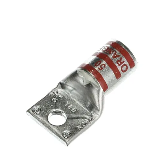 LUG COMPRESSION #3/0 COPPER WIRE 1/4" HOLE ORANGE