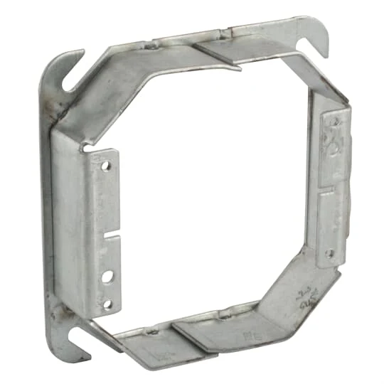 COVER METAL 2G 1" RAISED FOR 4" SQUARE BOX