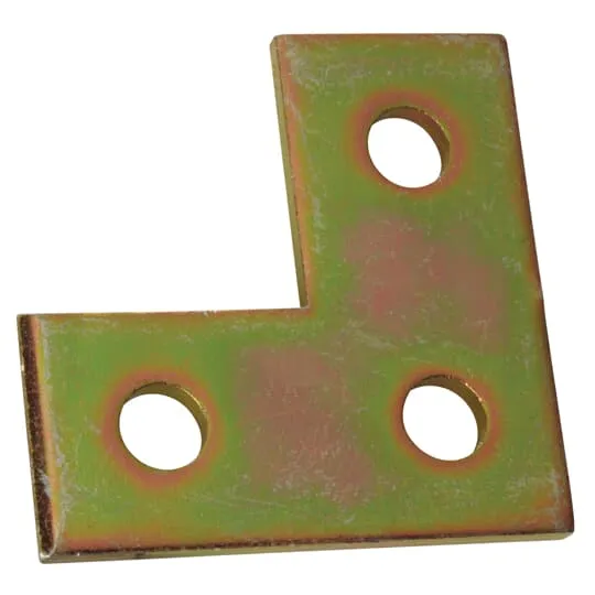 FITTING CHANNEL 90D FLAT 3-1/2X3-1/2" 3-HOLE GOLDGALV