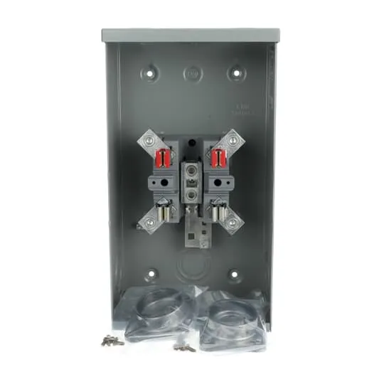 METER SOCKET OVERHEAD 4-JAW 200A W/2X 2" HUB & GRD CONN