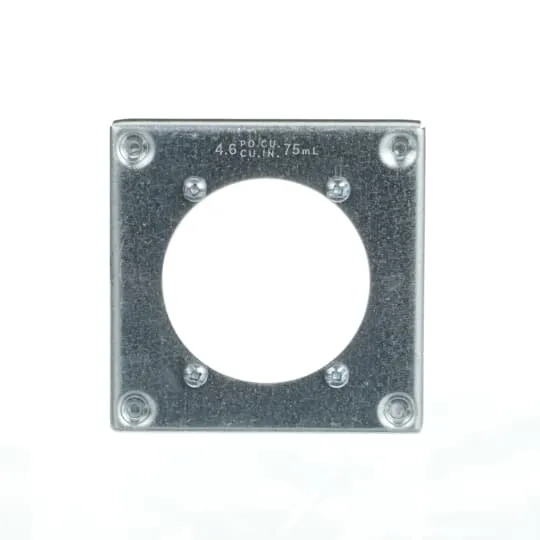 COVER METAL SQUARE 4" 3/8" RAISED F.30/50A RECEP 2-5/8"D