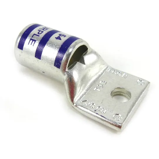 LUG COMPRESSION #4/0 COPPER WIRE 1/4" HOLE PURPLE