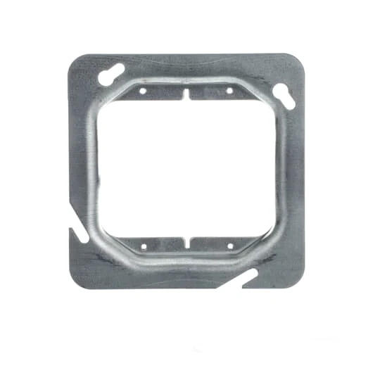 Cover Metal Square 4-11/16" 5/8" raised for 2-device