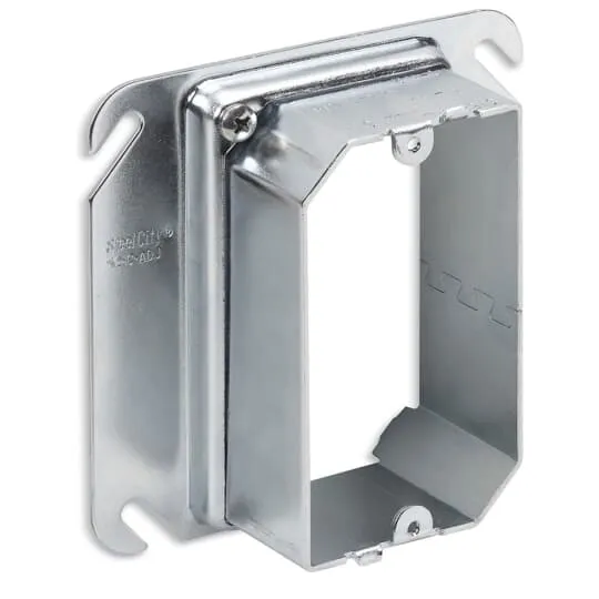 COVER METAL 1G ADJ MUD RING 1/2 TO 1-1/2" FOR 4" SQRE BOX