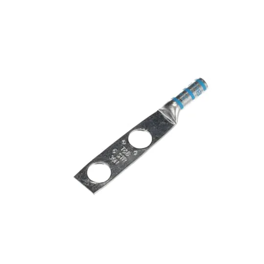 LUG COMPRESSION LONG BARREL #6 COPPER WIRE 2H 3/8" BLUE