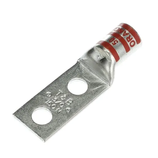 LUG COMPRESSION #3/0 COPPER WIRE 2-HOLE 3/8" ORANGE