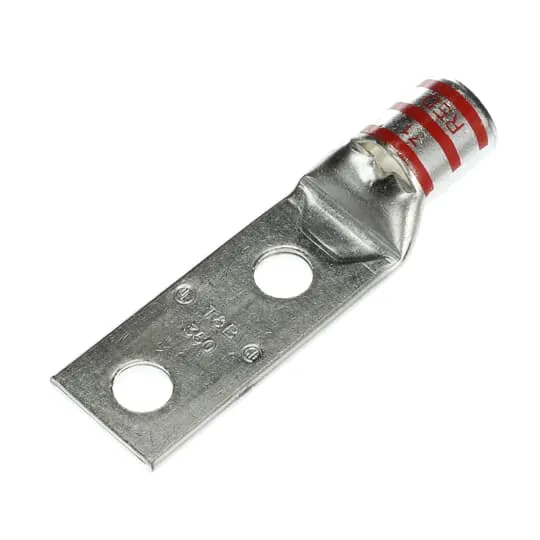 LUG COMPRESSION 350MCM COPPER WIRE 2-HOLE 1/2" RED
