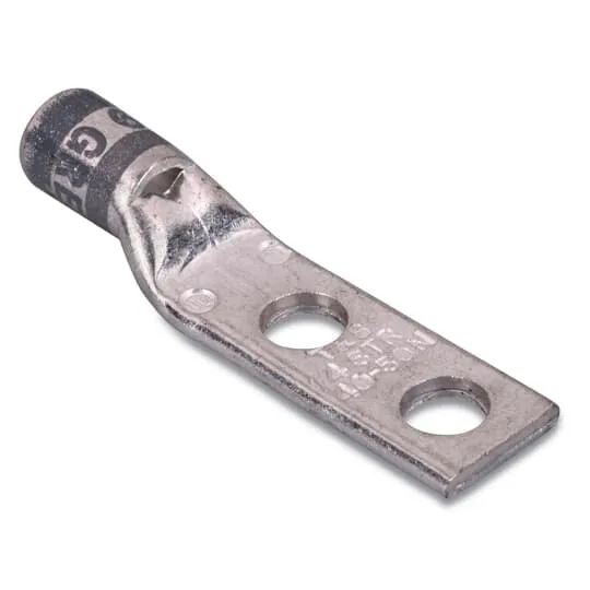 LUG COMPRESSION #4 COPPER WIRE 2-HOLE 1/4" GREY