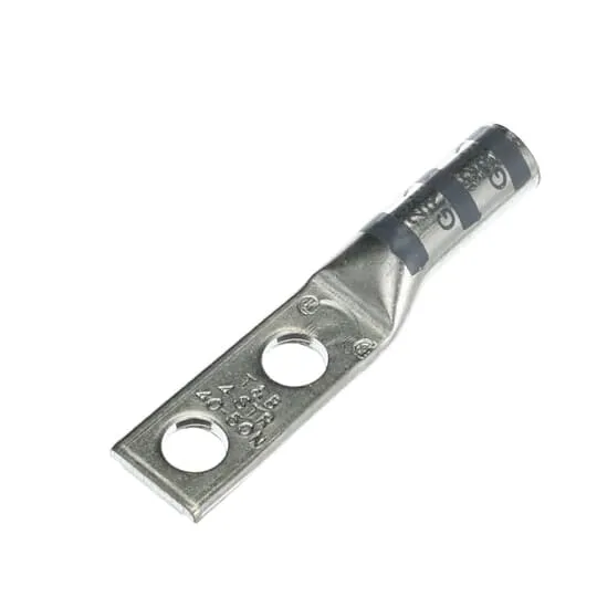 LUG COMPRESSION #4 COPPER WIRE 2-HOLE 1/4" GREY