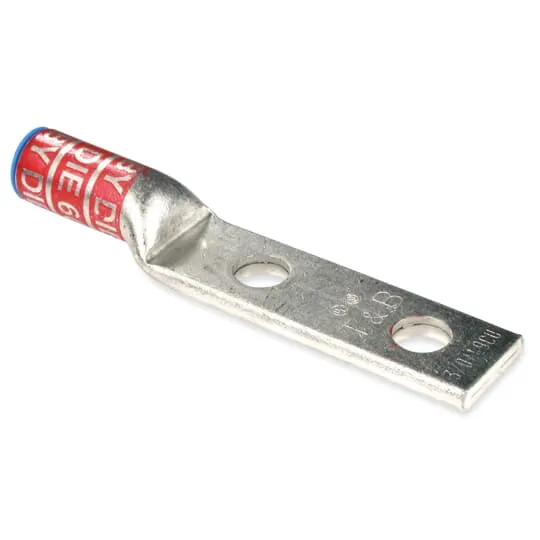 LUG COMPRESSION LONG BARREL 250MCM CU/AL 2H 1/2" RED