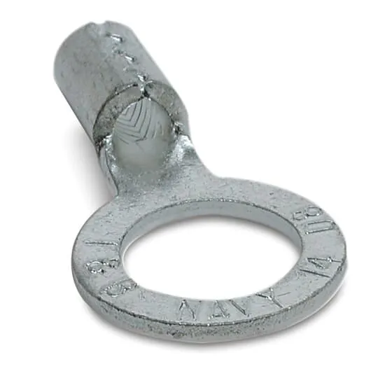 TERMINAL RING NON-INSULATED #6-5 WIRE 3/8" HOLE 20/PK