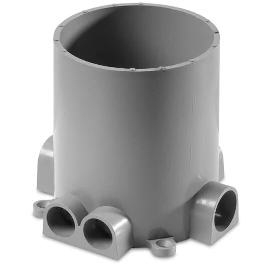 FLOOR BOX ROUND PVC NON-METALLIC 5-5/32X 6X 6-3/8"