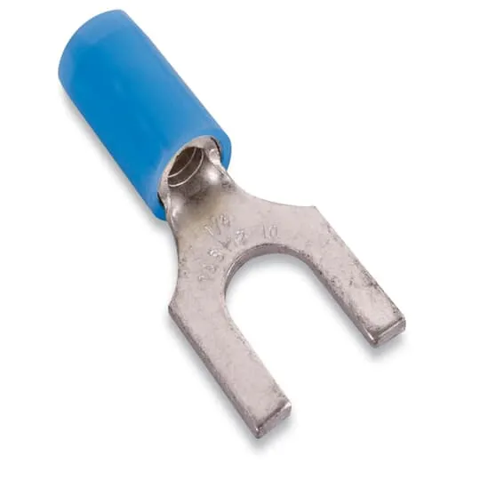 TERMINAL FORK NYLON #18-14 WIRE #8 HOLE BLUE