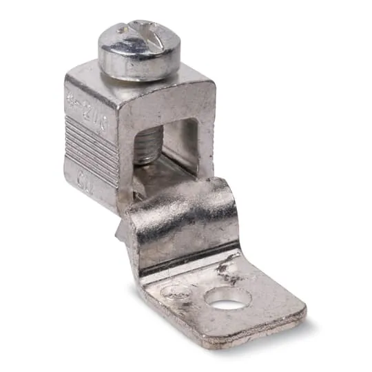LUG MECHANICAL OFFSET 1C #2/0 TO #4 COPPER 1/4" HOLE