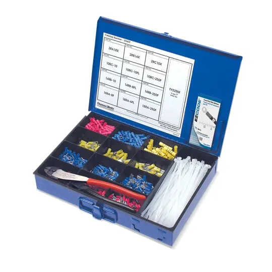 LUG VINYL TERMINALS ASSORTMENT KIT WITH CRIMPING TOOL