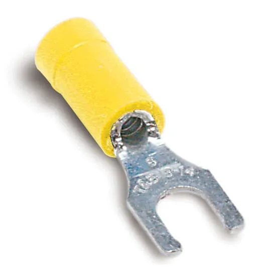 TERMINAL FORK VINYL #12-10 WIRE #10 HOLE YELLOW