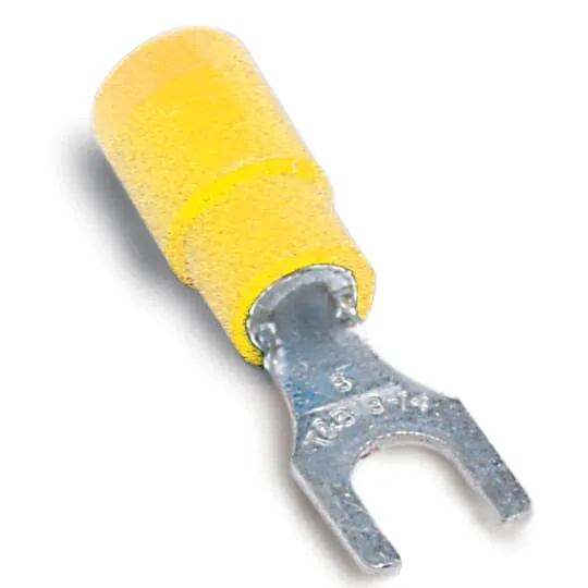 TERMINAL FORK VINYL #12-10 WIRE 1/4" HOLE YELLOW